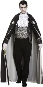 Gothic Dracula Vampire Lord Horror Fancy Dress Halloween Costume Outfit Size M-L - Picture 1 of 1