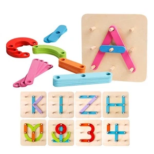 Wooden Letter and Number Construction Activity Set Educational Preschool Toys... - Picture 1 of 7