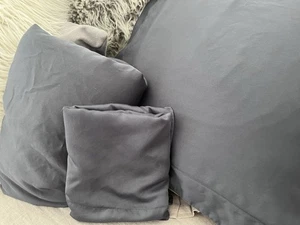 🌷 DOZ Duvet & Shams Viscose Bamboo Organic Butter SOFT DARK GRAY “storm” QUEEN - Picture 1 of 6