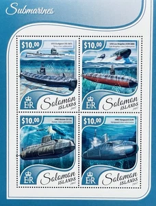 SOLOMON ISLANDS SUBMARINES STAMPS SHEET OF 4 MNH 2017 WATERCRAFT SUB HMS ASTUTE - Picture 1 of 1