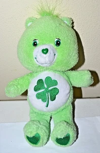 Vintage 2004 Care Bear "Good Luck Bear" Plush 10" Green Shamrock Stuffed Animal - Picture 1 of 5