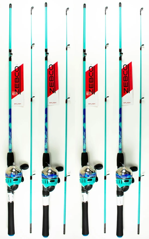 (LOTE DE 4) COMBO SPINCAST ZEBCO SPLASH SPLBL602MC 6' MEDIANO 2 PIEZAS 21-42284 Foto 1 de 1