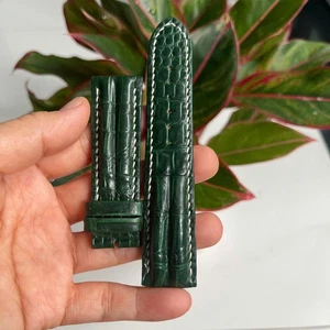 GREEN ;22/20 mm 100% Real, Genuine EXOTIC Leather Watch Strap Band-Handmade - Picture 1 of 13