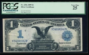 AC Fr 229a 1899 $1 Silver PCGS 25 BLACK EAGLE the key - Picture 1 of 2