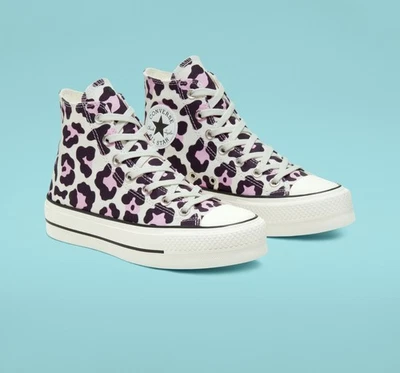 Zapatos de plataforma Converse LEOPARDO NUEVOS para mujer 11 mandriles de elevación IMPRESIÓN ANIMAL Envío gratuito Foto 1 de 4