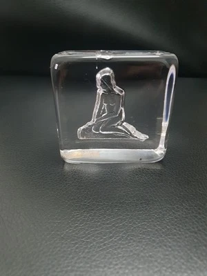Hadeland Norway Hand Made Full Lead Crystal Naked Lady  Paperweight 6.5 X 2.5cm - image 1 of 4