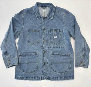 Vintage LEE Jeans Workwear Blue Denim CHORE COAT Jacket Size 2XL - Picture 1 of 11