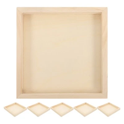  6 PCS Puzzle Accessories Unfinished Wood Trays for Painting 3D Dish - Image 1 of 4