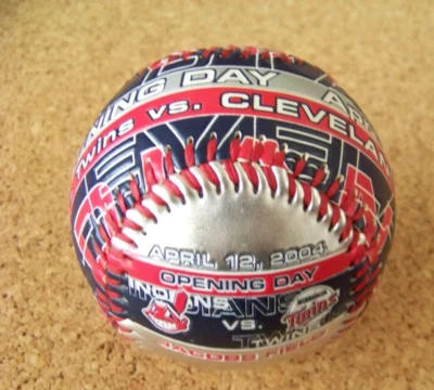 2004 Opening Day Minnesota Twins Indians baseball ball Jacobs Field MLB c46121 - Image 1 of 4