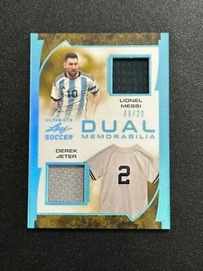 LIONEL MESSI * DERECHA JETER 2022 HOJA ULTIMATE FÚTBOL DOBLE CAMISETA RELIQUIAS 9/20 SP - Imagen 1 de 2