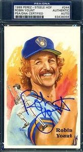 Robin Yount PSA DNA Coa Signed Perez Steele Postcard Set Break Autograph - Picture 1 of 1