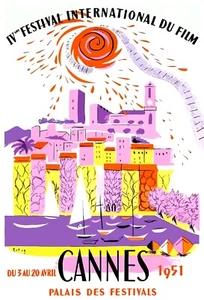 AFFICHE    POSTER FESTIVAL CANNES 1951 BIS - Picture 1 of 1