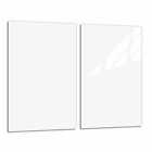 Herdabdeckplatten Ceranfeldabdeckung Spritzschutz Glas Set 2x30x52 Weiß
