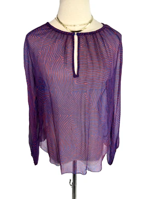 Isabel Marant Top 女式小号红色蓝色透明长袖 Etoile Airy — 第 1/4 张图片