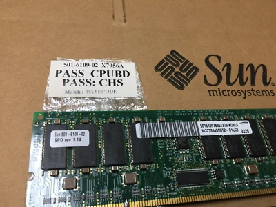 SUN 501-6109-02 SamSung ,1gb DIMM ,M323S6459DT2-C1LC2,Test-PASS "showchs"CPUBD - Image 1 of 4