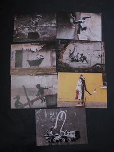 BANKSY STREET ART Postal Ucrania 2022 guerra Rusia Putin Lote 7 piezas - Imagen 1 de 9