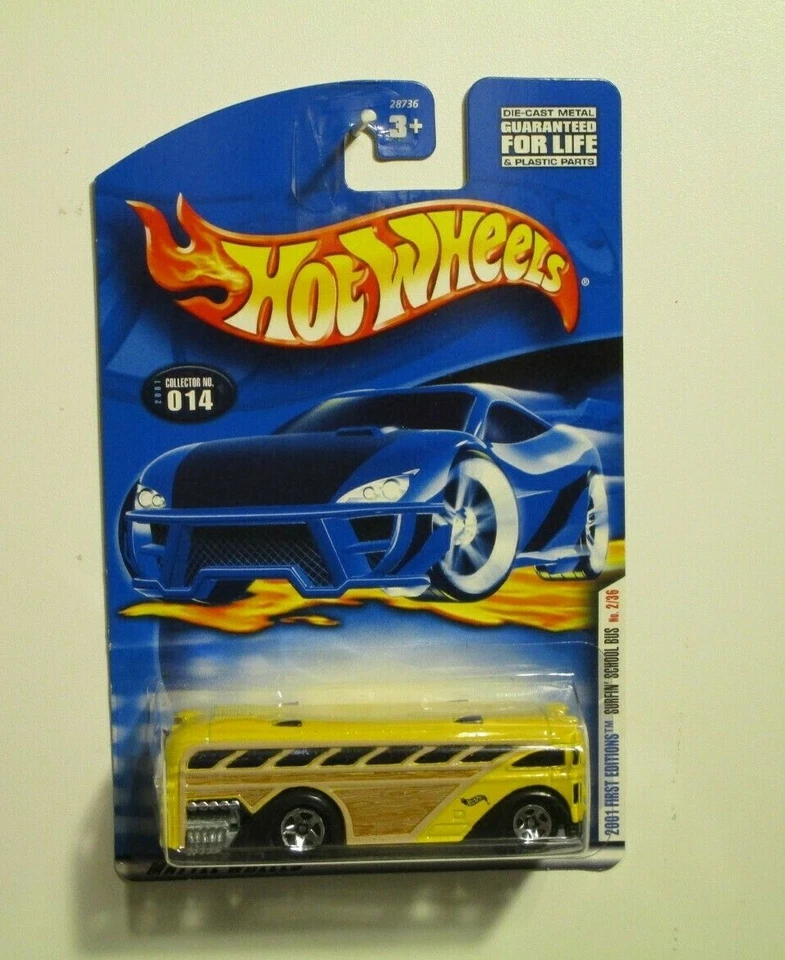 HOT WHEELS  '00 2000 SURFIN' SCHOOL BUS 2001 FIRST EDITIONS 28736 - Image 1 of 1