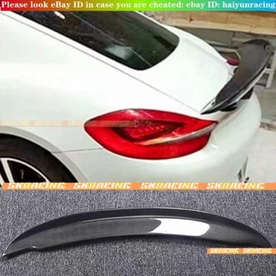 Alerón trasero de fibra de carbono real para Porsche Cayman 981 2014-2016 cupé Foto 1 de 4