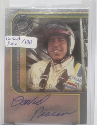David Pearson /100 Auto 2005 Press Pass Authentics HOF NASCAR Racing Autograph - Image 1 of 3