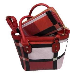 Woman's handbags purses With Free 2 Zippers Wallet, W.strap Mix matching color - Picture 1 of 9