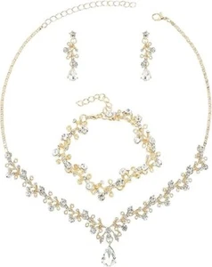 Juego de joyas de cristal austriaco para mujer conjunto de joyas nupciales para boda circonita cúbica - Imagen 1 de 6