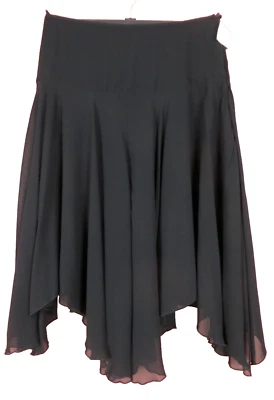 SK19006- Saia Feminina 100% Rayon Assimétrica Gótica Preta Sólida 6 Nova com etiquetas Karen Kane - Imagem 1 de 4