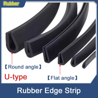 Rubber U-Shaped Edging Strip, Foam Sealing Strip Black, Cabinet Edge Protection - Image 1 of 4