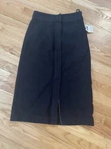 Free People Size 0 Long Black Hidden Zipper Front Pencil Skirt Midi Zipline New - Bild 1 von 4