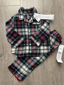 Baby Gap Flannel 2-piece Pajama Set Plaid Button Collared Toddler PJs 18-24m 18m - Picture 1 of 4