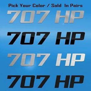 707 HP Horsepower Decal Graphic Fits Dodge Challenger SRT HELLCAT 2016 - Picture 1 of 6