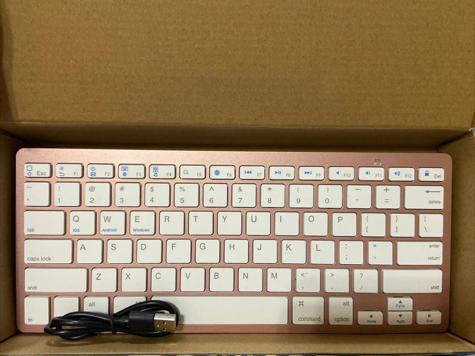 WIRELESS SLIM Rose Gold Pink KEYBOARD -  Bluetooth BKC001 MAC/ANDROID/WINDOWS - Image 1 of 1