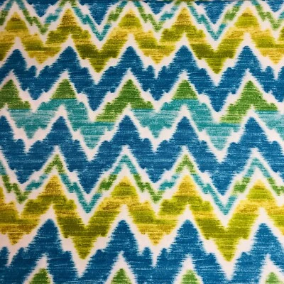 5 Yards - Mill Creek Tiago Island Blue Flame Chevron Outdoor Stain Repellant 54" - Image 1 of 4