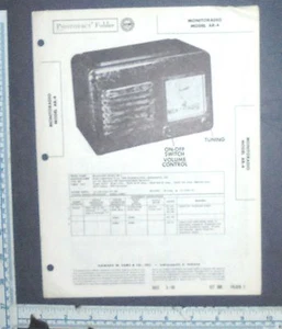 PHOTOFACT FOLDER MANUAL & SCHEMATIC RADIO MONITORADIO MODEL AR-4 - Bild 1 von 1