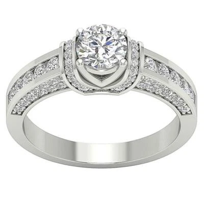 Designer Solitaire Engagement Ring I1 G 1.75 Ct Round Cut Diamond 14K Solid Gold - Image 1 of 4