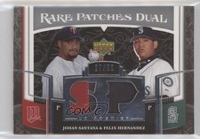 2007 Upper Deck Premier Rare /50 Felix Hernandez Johan Santana Dual Patch