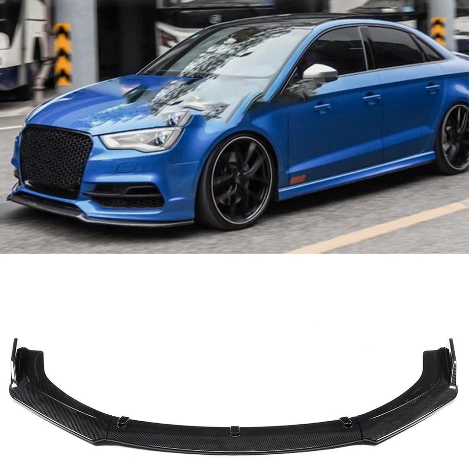 For Audi A3 S3 RS3 Front Bumper Lip Splitter Spoiler Carbon Style - Image 1 of 4