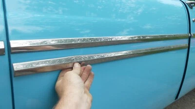 1955 Ford Customline Right/Left Rear Door Stainless Chrome Trim Foto 1 de 3