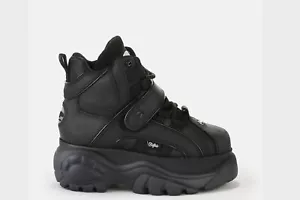 Zapatos de plataforma Buffalo Calf Texas Oil High Nubuck London negros - Imagen 1 de 5