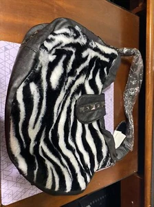 Marlo Lorenz Faux Fur Hobo Zebra Bag Tote Hand Bag Black White - Picture 1 of 6