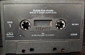 Tears for Fears Break it Down Again Cassette Single no artwork or liner notes - Picture 1 of 3