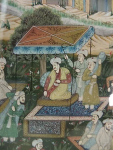 Antique Persian Miniature Watercolor Painting Nicely Framed - Picture 1 of 11