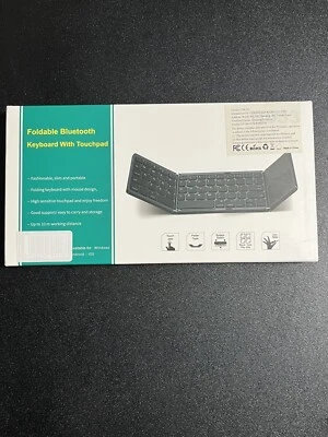 Foldable Wireless Bluetooth Keyboard with Number Keys, Windows iOS Android Gray - Image 1 of 2