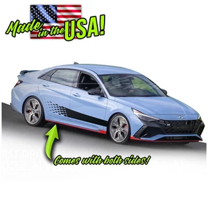 Side Hex Rocker Racing Stripes Decals Fits 2021 & Up Hyundai Elantra - Picture 1 of 2