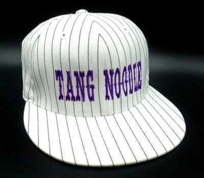 TANG NOODLES White Striped Fitted Lids Baseball Cap Size 7 1/4 Tang Noodles  - Image 1 of 4