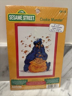 Janlynn Sesame Street Cookie Monster Cross Stitch Kit 68-13 New B100 - Image 1 of 4