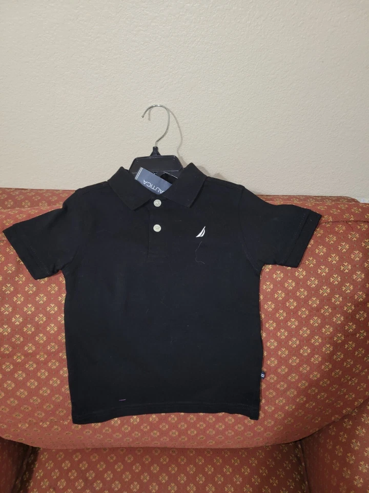 ​NUEVO CON ETIQUETAS Nautica Niño Polo Negro Cuello Top Talla 2T Niño Pequeño Nuevo Con Etiquetas  Foto 1 de 1