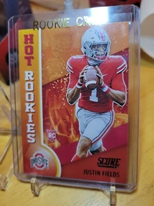 ๐ป๐ป๐ป2021 SCORE JUSTIN FIELDS HOT ROOKIES INSERT HR-2 CHICAGO BEARS ST QB - Picture 1 of 2