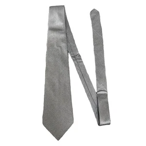 Croft & Barrow Neck Tie Mens Woven Silk Grey Black Checkered - Picture 1 of 4