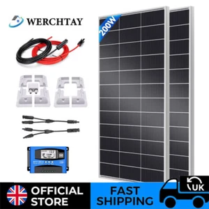 Werchtay 12V 200W Mono Solar Panel 18BB N-Type for Home Campervan Caravan RV UK - Picture 1 of 26
