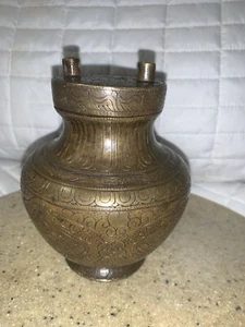 Antique Brass Kamandal Water Storage Pot Original Old Hand Crafted - Picture 1 of 14